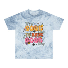 Load image into Gallery viewer, Positive Vibes Unisex Color Blast T-Shirt - "It's a Good Day"