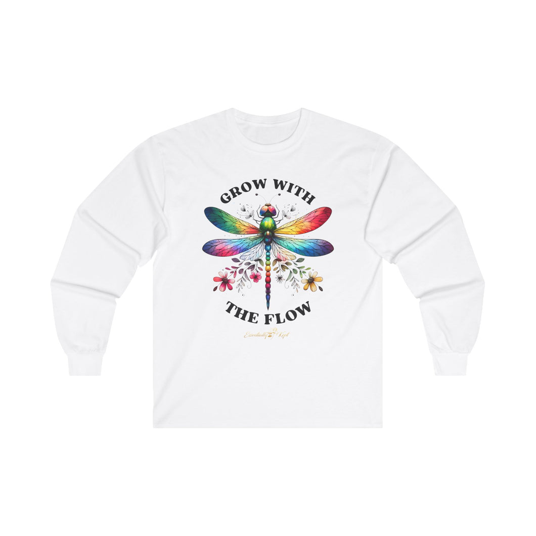 Grow With The Flow Long Sleeve Tee - Unisex Cotton Shirt for Nature Lovers